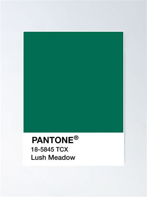 Pantone Lush Meadow Green Poster By Mushroom Gorge Redbubble
