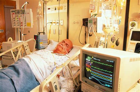 Male Cardiac Patient In Intensive Care Unit Stock Image M5280148 Science Photo Library