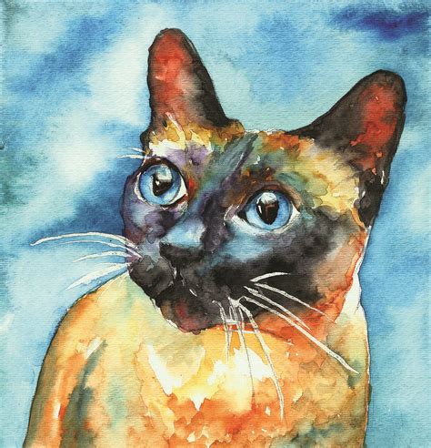 Siamese Cat Painting By Christy Freeman