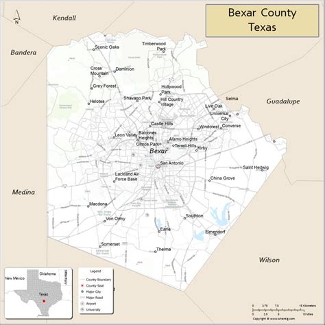 Bexar County Map Texas Where Is Located Cities Population