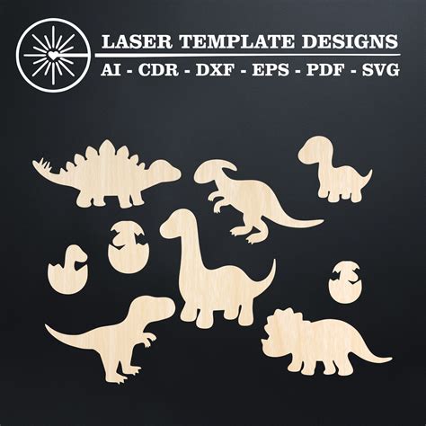Dinosaur Shape Designs Laser Cut Files For Wood Acrylic Or Etsy