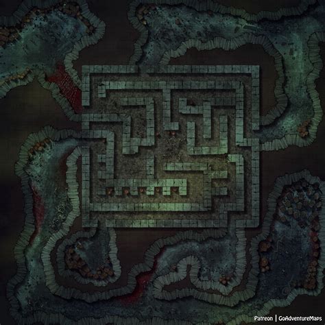 [40x40] Dungeon Labyrinth [dungeon][battlemap][cave] Fantasymaps