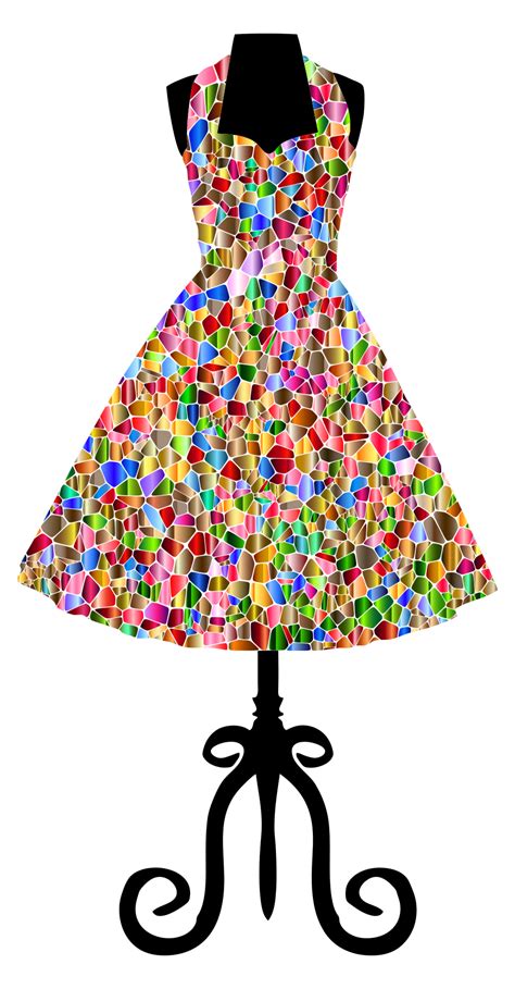Vintage Colorful Mosaic Dress Clip Art Image Clipsafari