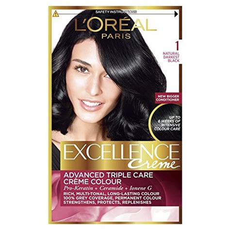 Loreal Excellence Creme 101 Blackest Black Hair Dye Approved Food