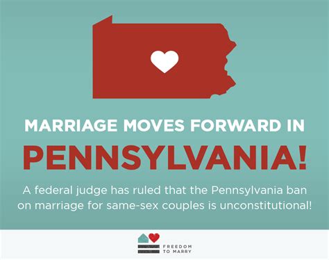 federal judge strikes down pa marriage ban 19th consecutive win since june freedom to marry