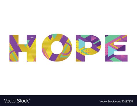 Hope Concept Retro Colorful Word Art Royalty Free Vector