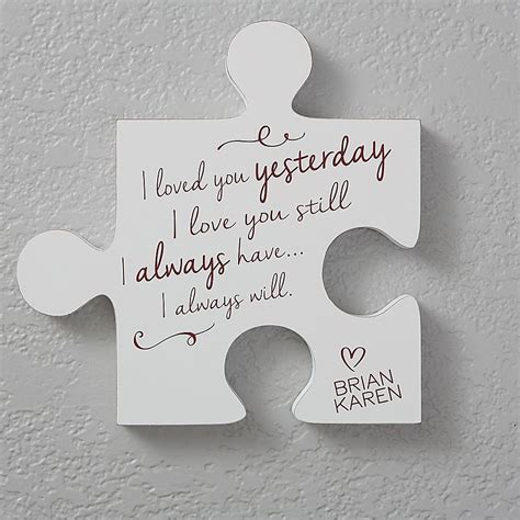 Romantic Quotes Inch Square Personalized Puzzle Piece Wall D Cor