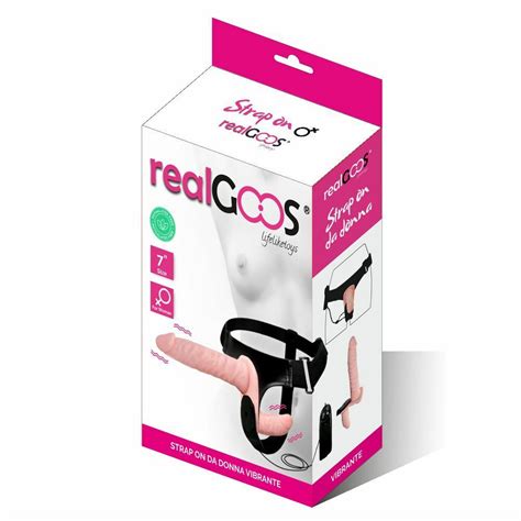 Realgoos® Strap On Fallo Realistico Vibratore Dildo Doppio Femminile Indossabile 9504293527820