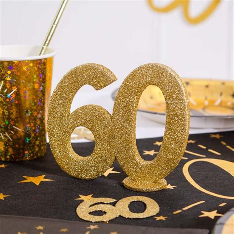 60th Birthday Glitter Table Decoration | 60th Birthday Ideas | Party