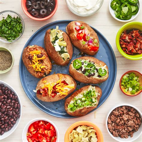 A potato bar with hot baked potatoes and varied toppings makes for a fun party buffet where guests can help themselves to what they like. Instant Pot Baked Potatoes | Recipe | Instant Pot. | Baked ...