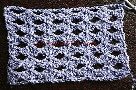 Schematic crochet symbols have a consistent meaning internationally. How to crochet a beginner Elongated Rhombus Stitch - Coolorful.com