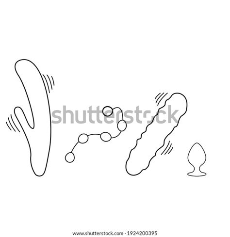 Sex Toys Doodle Icon Vector Illustration On A White Background