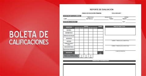 En contarle un cuento antes de dormir 6. Formato de Boleta de calificaciones - Reporte de ...