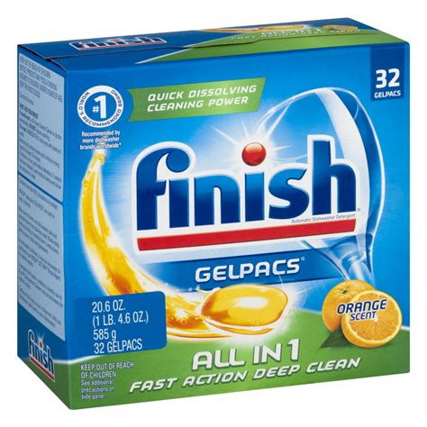 Finish Gelpacs Automatic Dishwasher Detergent Orange Scent 32ct