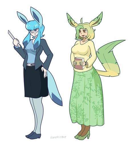 Glaceon And Leafeon Gjinkas By Zedrinbot On Newgrounds