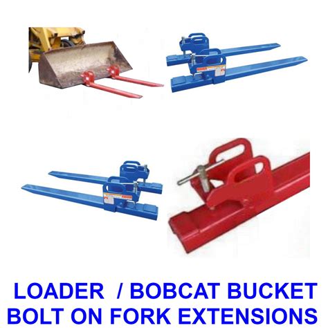 Front End Loader Bobcat Bucket Clamp On Fork Extensions Maffra