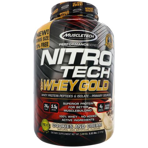 Both of these protein powders use a blend of whey isolates. Nitro Tech 100% Whey Gold