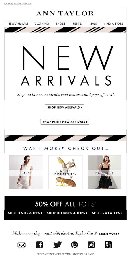 ann taylor new arrivals email 2014 email marketing design email design ad design layout