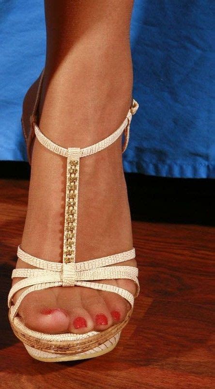Sheer Suntan Nylons In Pretty Ankle Strap Sandals Stockings Heels