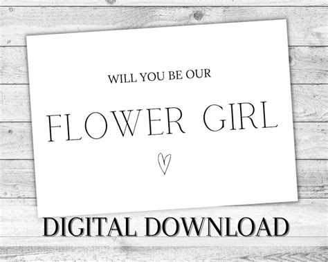 Flower Girl Proposal Digital Card Will You Be Our Flower Girl Etsy