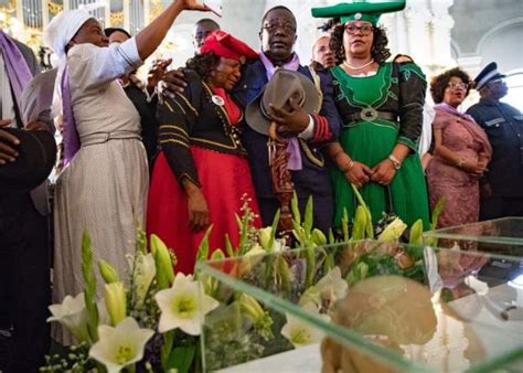 skulls of namibia genocide victims arrive home africa feeds
