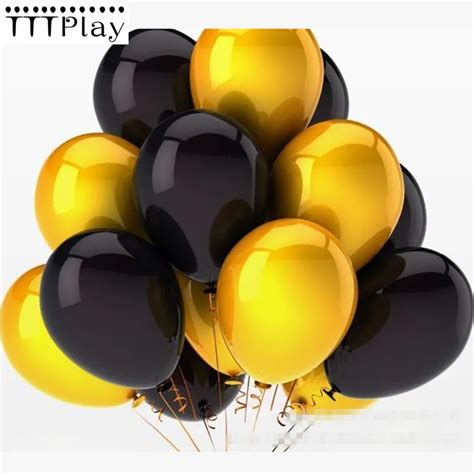 Gold Black Balloons 10pcs 12inch 2 8g Latex Balloons Inflatable Helium Air Balls Wedding
