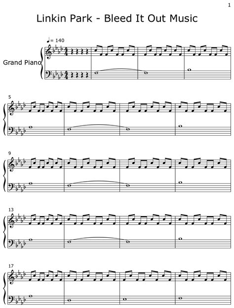 Linkin Park Bleed It Out Music Sheet Music For Piano