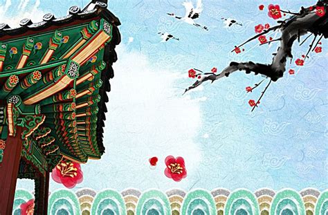 Korean Traditional Culture Illustration Background Image Korean