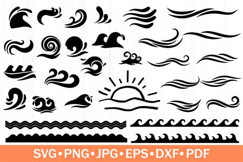 Waves Silhouettes Bundle Waves Svg Grafik Von Southerndaisydesign