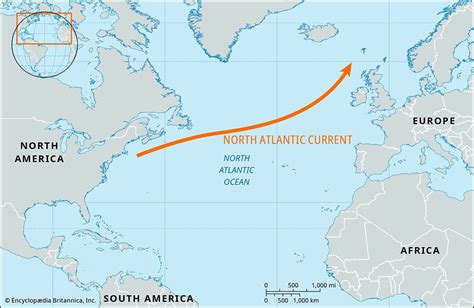 North Atlantic Current Map Temperature Definition Location