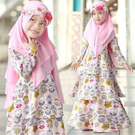 2pcs Muslim Kids Girls Long Sleeve Dress Prayer Hijab Abaya Islamic