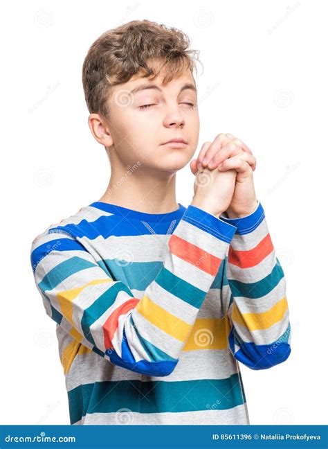 Emotional Portrait Of Teen Boy Stock Photo Image Of Christian Closed