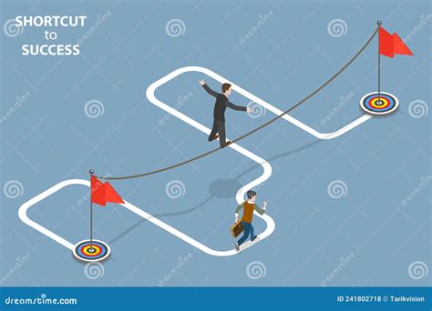 3D Isometric Flat Vector Conceptual Illustration of Shortcut To Success