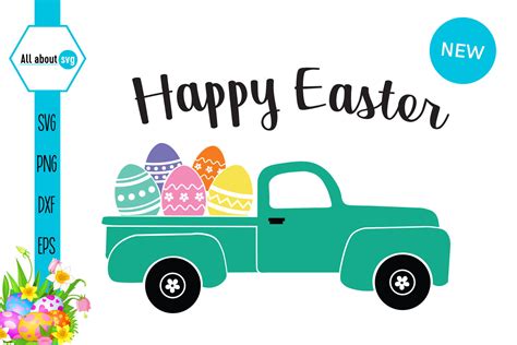Easter Truck Svg Happy Easter Svg By All About Svg Thehungryjpeg
