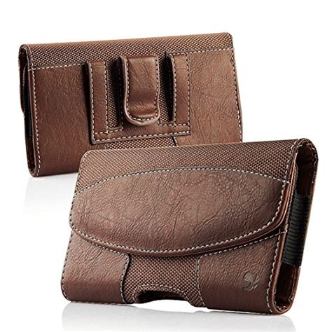 Premium Horizontal Leather Case Luxmo Genuine Leather Pouch Holster