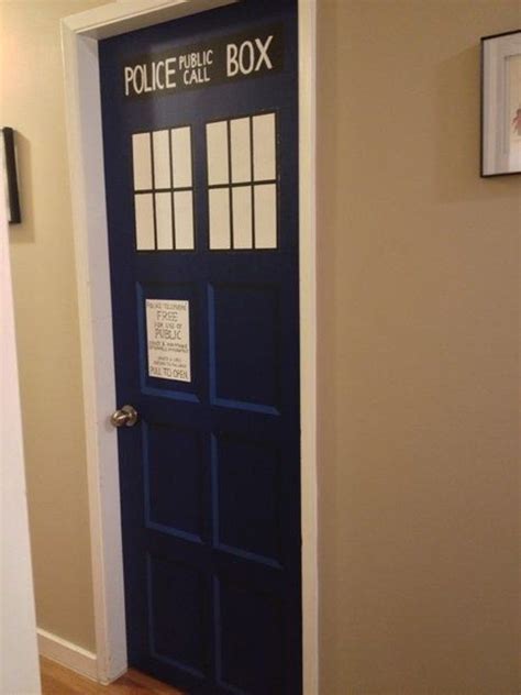 Contemporary bedroom in london with blue walls. TARDIS Bedroom Door | Bedroom doors, Tardis door, Bedroom diy