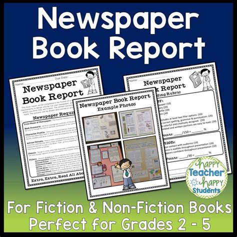Newspaper Book Report Template Fiction And Non Fiction Printable Book
