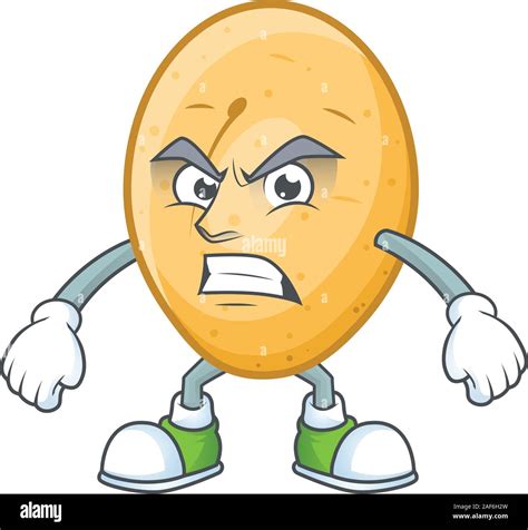 Picture Of Potato Cartoon Character With Angry Face Stock Vector Image