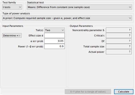 The english for piawai is standard. Power Analysis for One-sample t-test