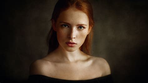 Free Download Hd Wallpaper Portrait Redhead Bare Shoulders Women