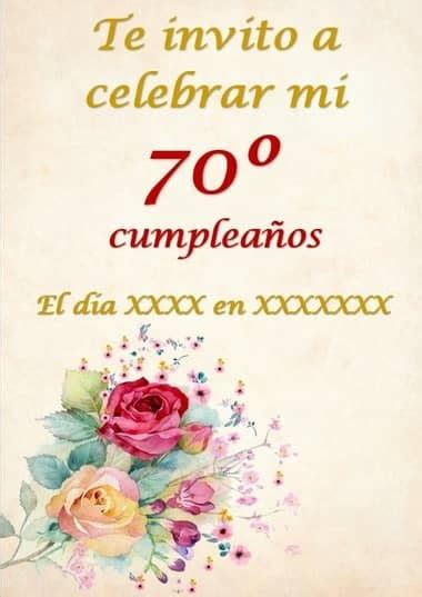 Invitaciones De Cumpleaños De 70 Años Para Mujeres Gratis