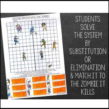 Description this graphing lines and slope warm up is an engaging puzzle that lets students know they will be killing zombies that day. Solving Systems of Equations & Zombies-by Elimination or ...