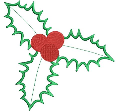 Christmas Mistletoe Applique Design Machine Embroidery Design
