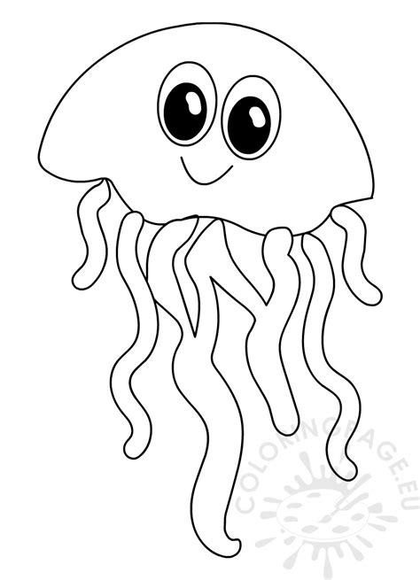 Jellyfish Sea Animal Image Coloring Page