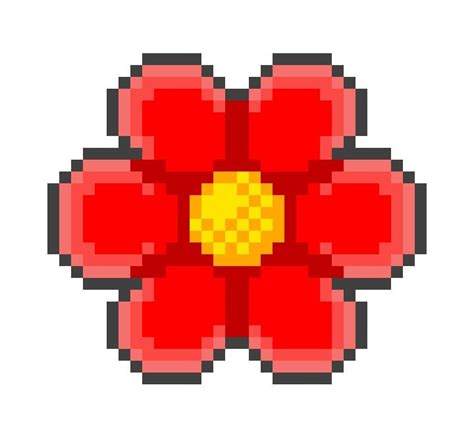 Sandbox Funky Red Flower Pixel Art Pixel Art Design Cartoon