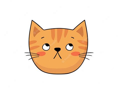 Premium Vector Cartoon Cat Face Cute Animal Head Vector Illustration