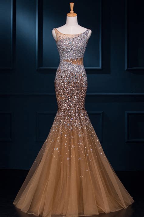 Sequined Beaded Crystal Sexy Backless Prom Dresses Mermaid Evening Gown Custom On Luulla