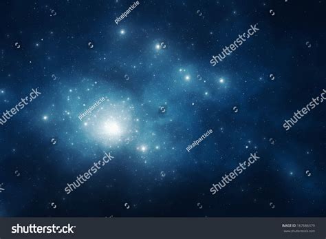 Deep Blue Night Sky Filled Stars Stock Illustration 167686379