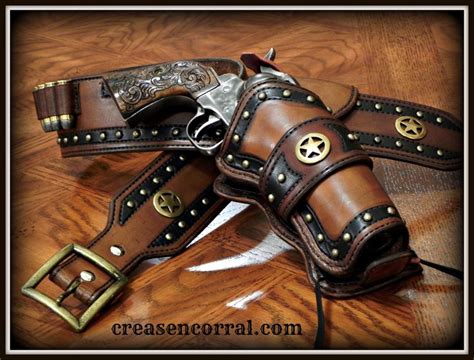 Crease N Corral Cowboy Fast Draw Cowboy Holsters Custom Leather