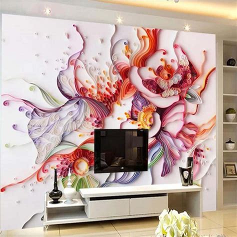 3d European Abstract Flower Mural Wallpaper Creative Painting Wall Art